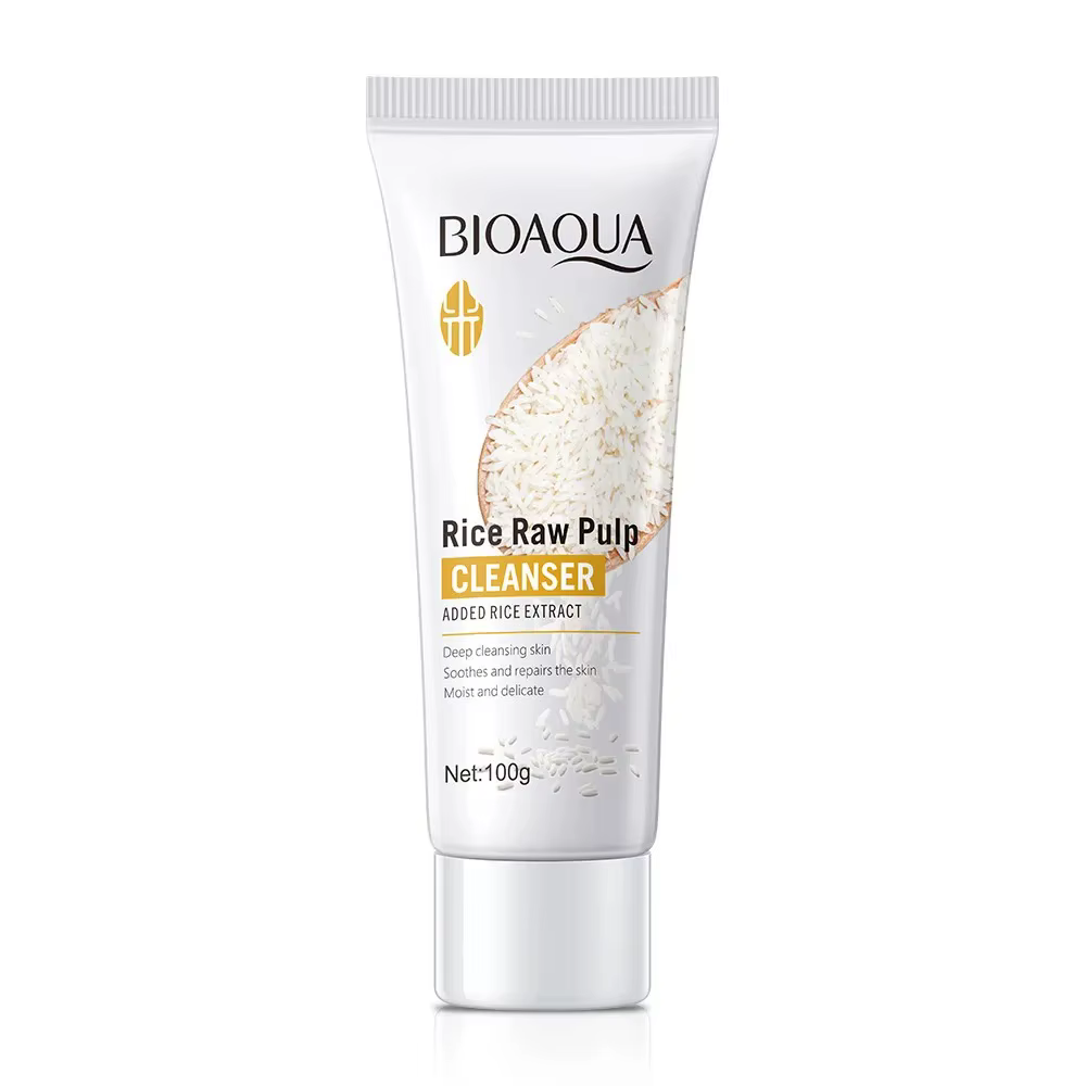 BIOAQUA pulpe brute de riz nettoyant pour le visage mousse de lavage