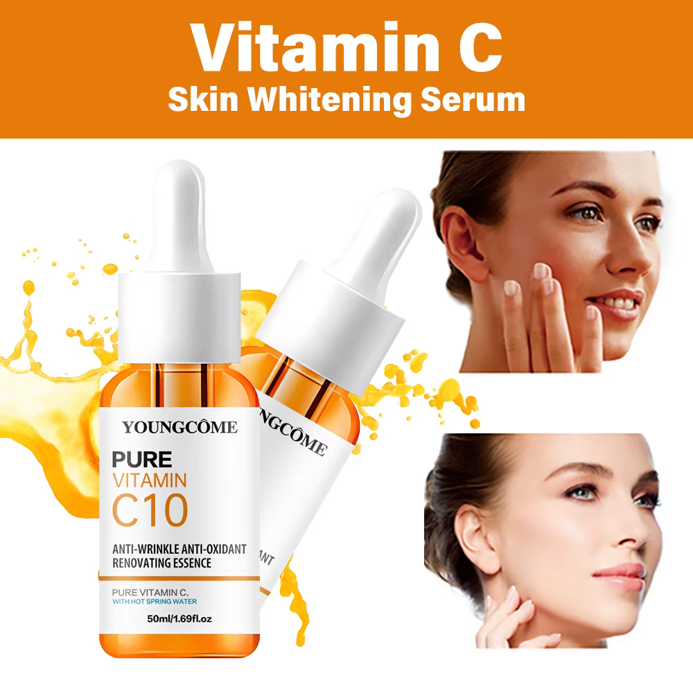 Vitamine C Essence pour le visage acide hyaluronique peau foncée éclaircir sérum estompe les ridules hydratant