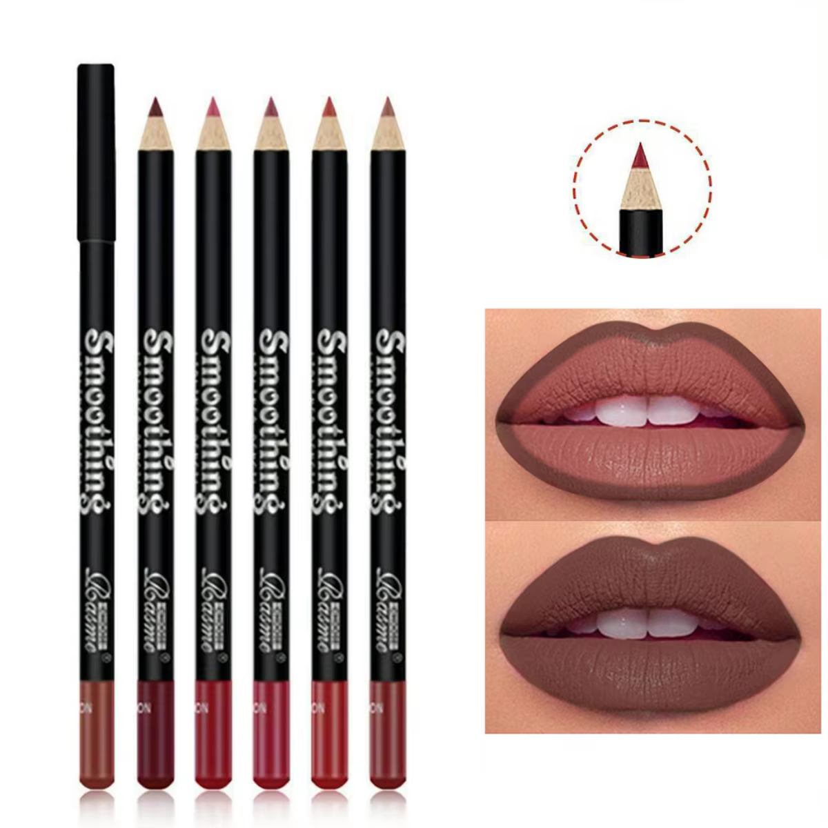 Crayon à lèvres mat imperméable, teinte rouge Contour, rouge à lèvres longue durée, tasse antiadhésive, maquillage hydratant pour les lèvres, 12 couleurs
