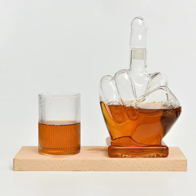 Bouteille de vin en verre à doigt créative, carafe à poing, verre à vin rouge irrégulier, verre à whisky, bouteille en forme de doigt, Shaker à Cocktail
