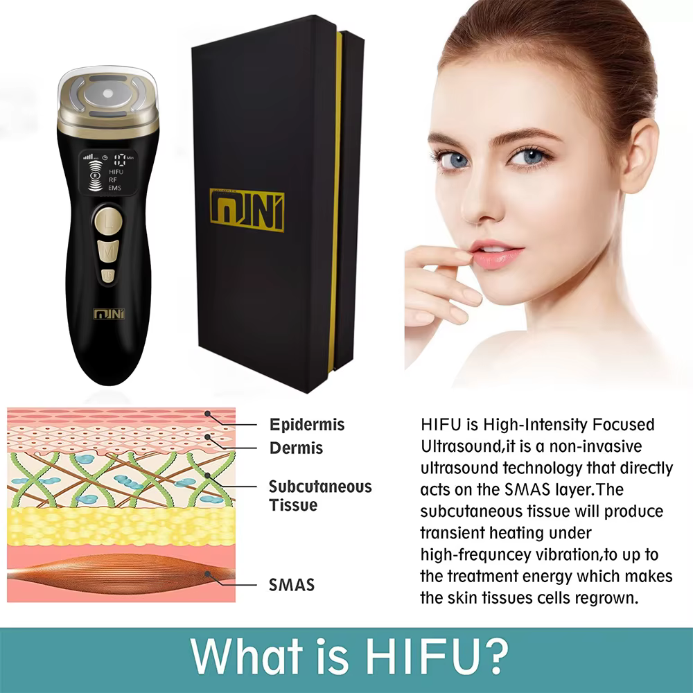 2.0 Mini HIFU Machine soins de la peau du visage EMS microcourant pour le raffermissement