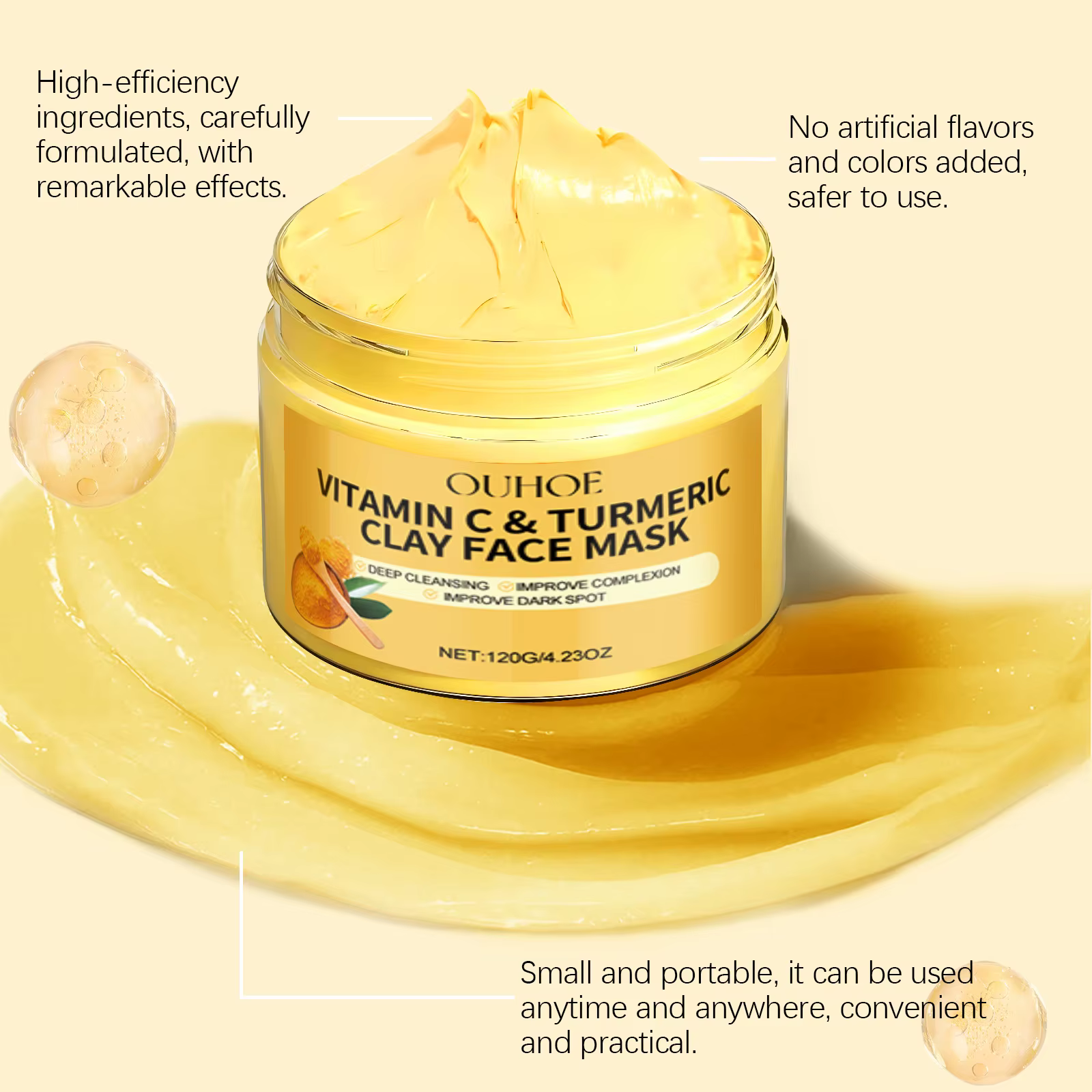 Masque en argile à la vitamineC au curcuma