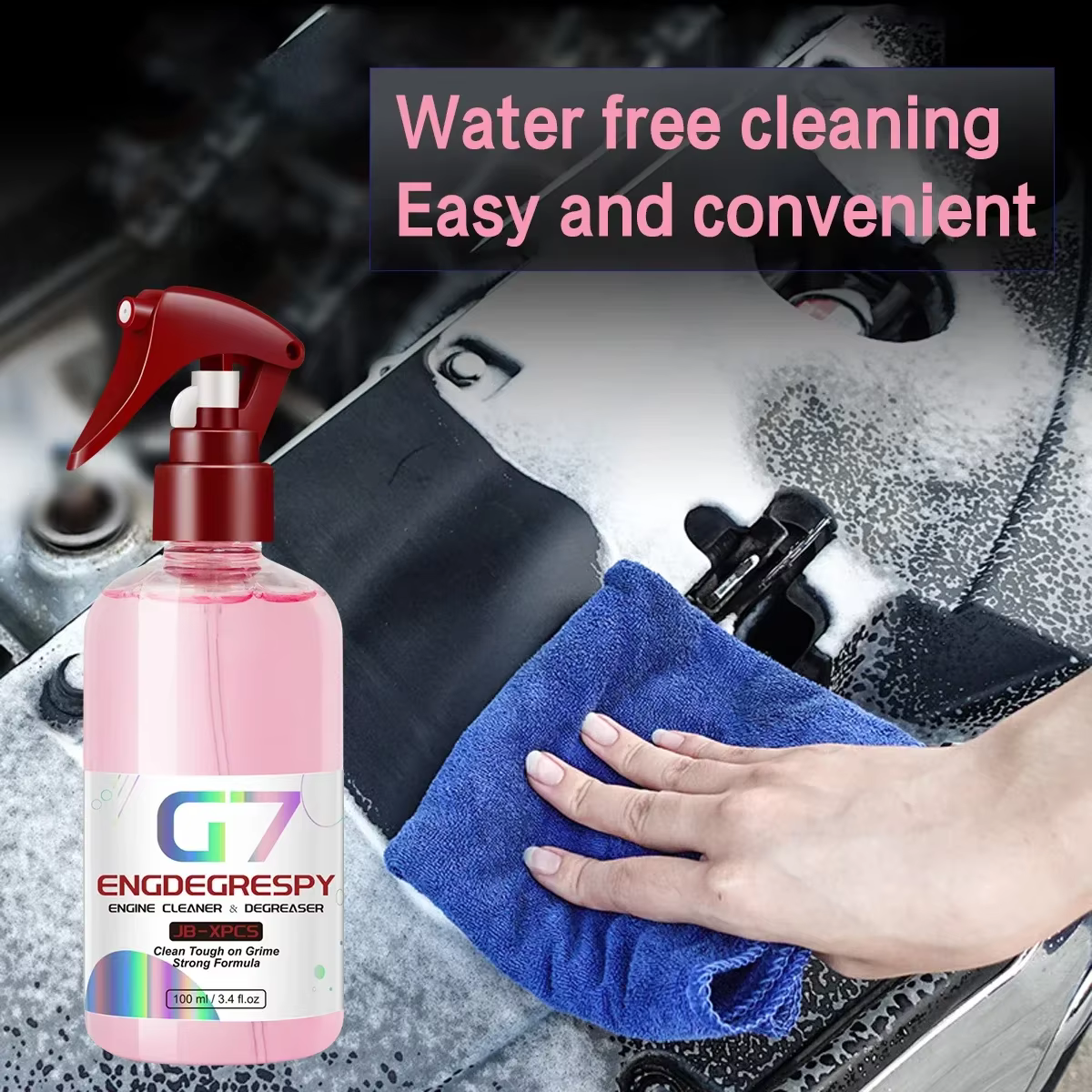 Nettoyeur de baie de moteur de voiture, produit de nettoyage de décontamination puissant pour compartiment moteur, produit de nettoyage de voiture