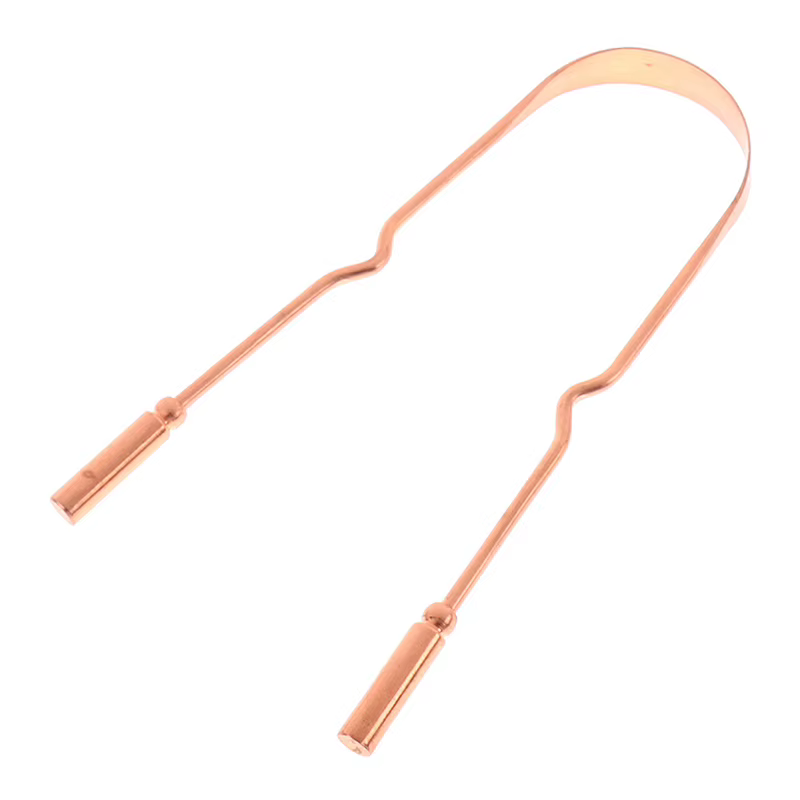 Grattoir à langue en cuivre pur, brosse nettoyante buccale, outils d'hygiène pour un nettoyage optimal.