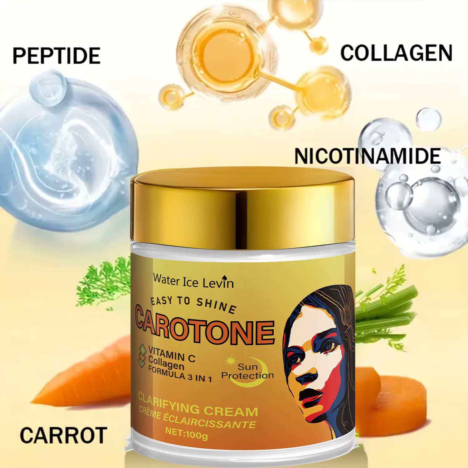 Crème visage riche en bêta-carotène