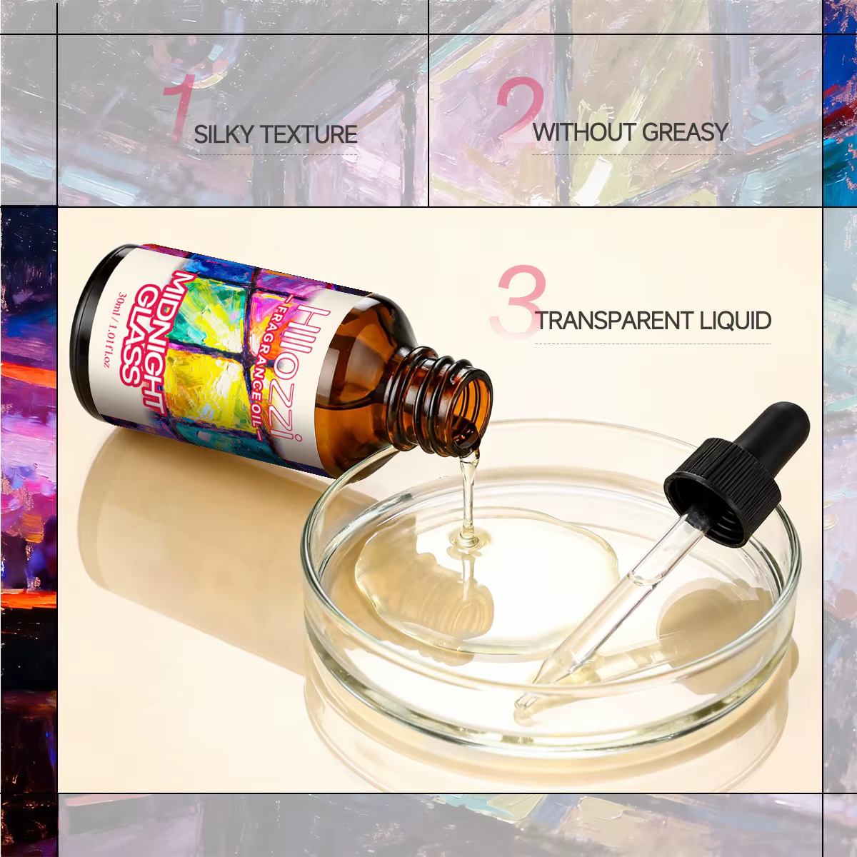 Les huiles essentielles Midnight Glass offrent un arôme frais et agréable, ce qui les rend idéales pour les diffuseurs d'aromathérapie, les humidificateurs et les projets de bricolage.
