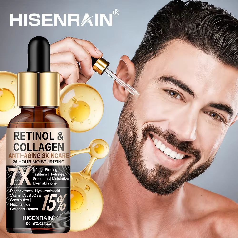 Sérum pour le visage au rétinol et au collagène HISENRAIN - Hydratant intense anti-âge