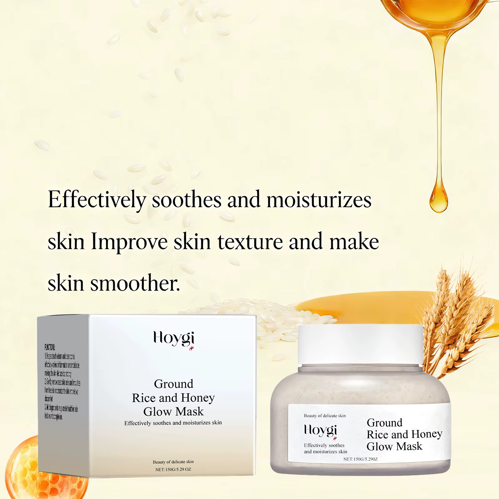 Masque Visage au Miel et au Riz Nettoyant en Profondeur