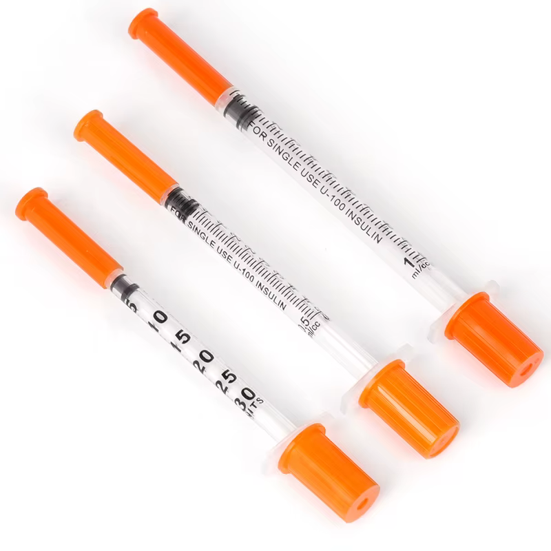 Seringue vétérinaire jetable, 20/50/100 pièces, seringue à poussée manuelle, aiguille 0.3/0.5/1ml, seringue pour animaux de ferme avec aiguilles, chat, chien, cochon
