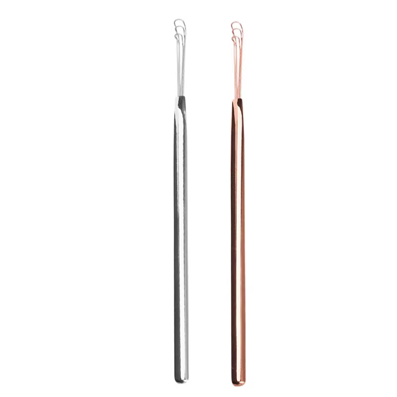 Nettoyeur d'oreille Portable en acier inoxydable, cuillère à oreille, dissolvant de Curette de cire d'oreille, cuillère de nettoyage d'oreille, outil de nettoyage en spirale