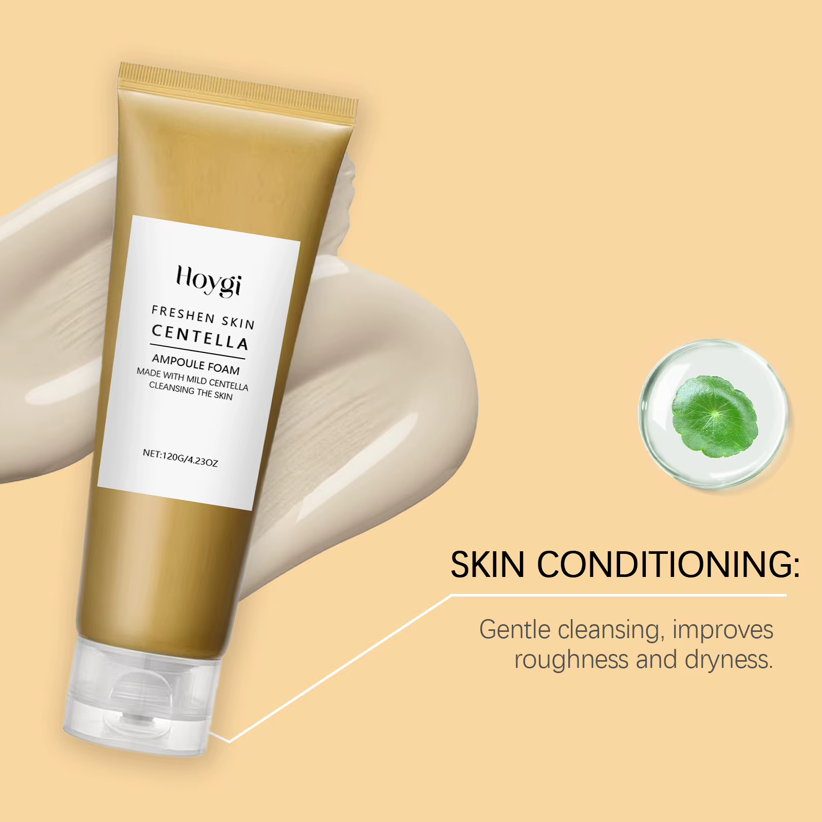 Centella mousse nettoyante en profondeur nettoyant pour le visage faible PH apaisant hydratant exfoliant dissolvant de