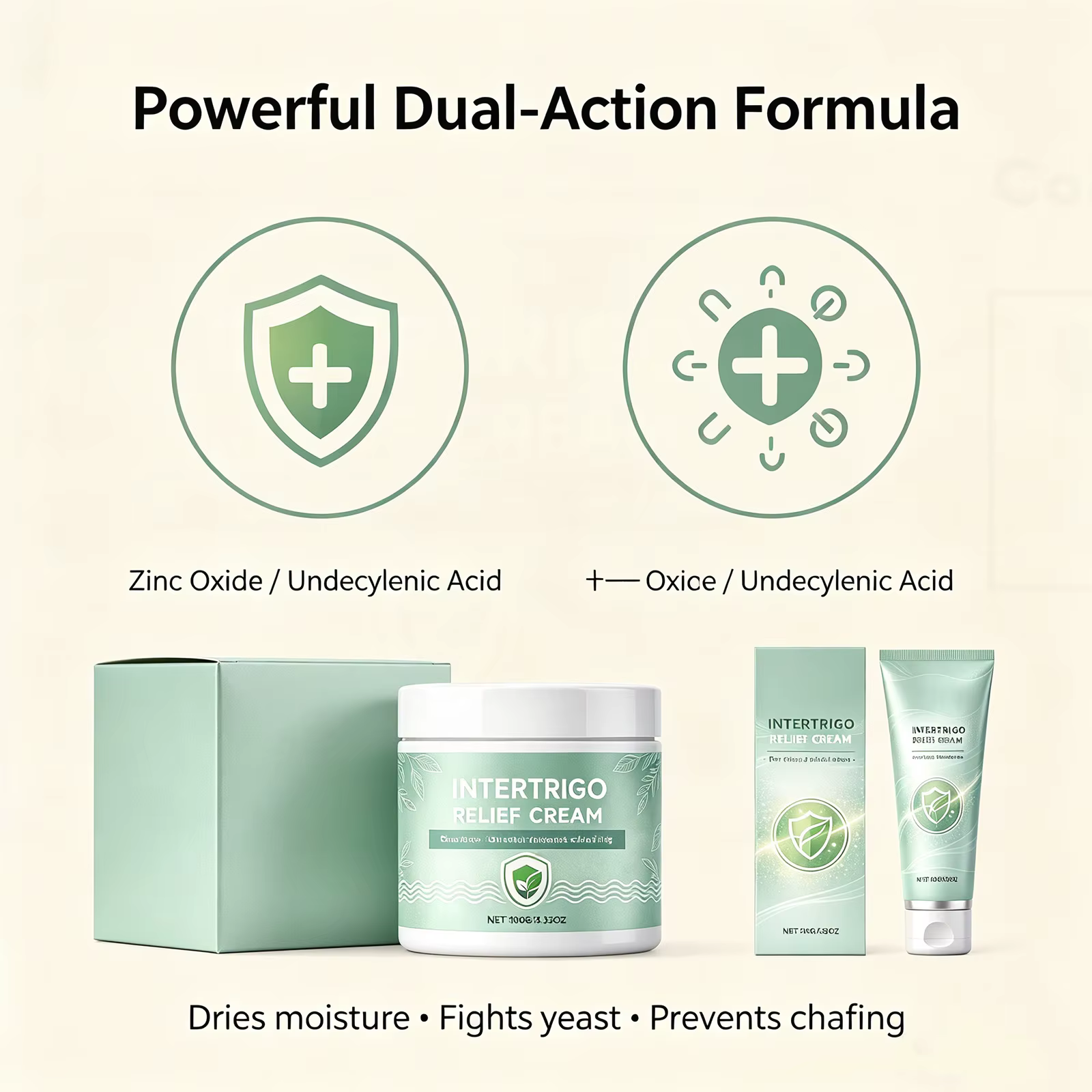 Crème Apaisante Intertrigo 57g/100g à l'Oxyde de Zinc et à l'Acide Undécylénique pour le Soin des Pli Cutanés