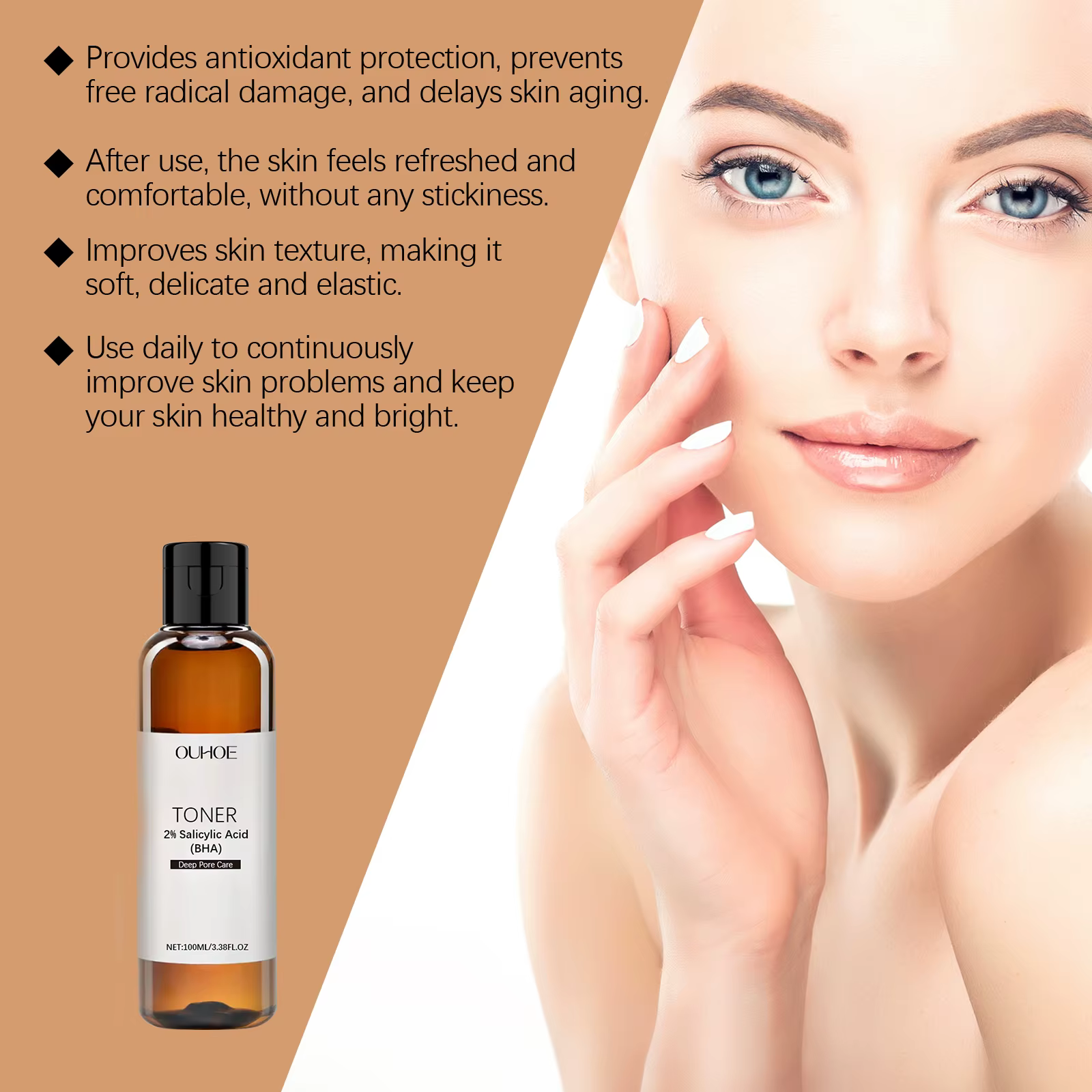 Tonique à l'acide salicylique pour l'élimination de l'acné
