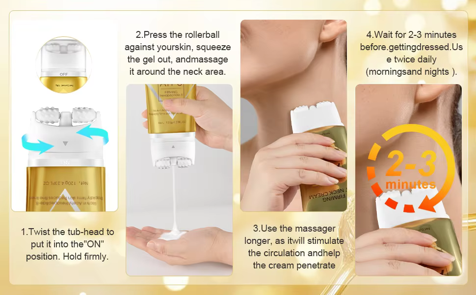Crème de Massage pour le cou à rouleau