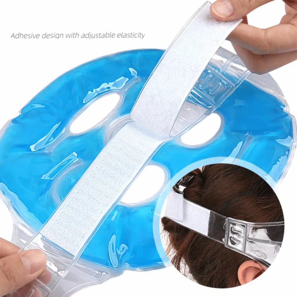 Masque facial et oculaire réutilisable à billes de gel