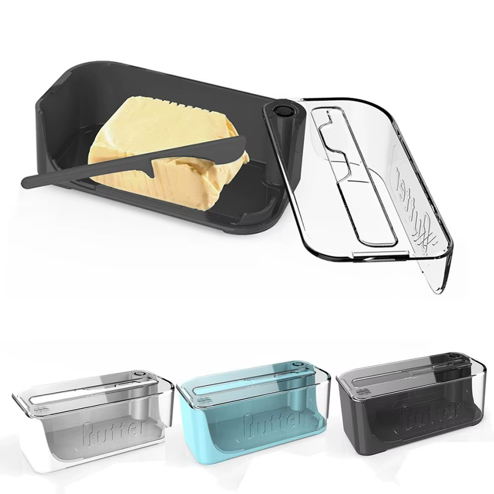 Plat à beurre facile avec couvercle, couvercle rotatif, boîte à fromage crème de qualité alimentaire, spatule à beurre de haute qualité, plateau de maintien du beurre pour la maison