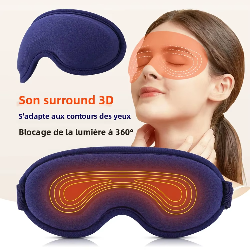 Masque Yeux Chauffant Masseur Oculaire 3D Vibration Compress Chaude Anti-Cernes Poches Occultant Aide Sommeil Spa Voyage