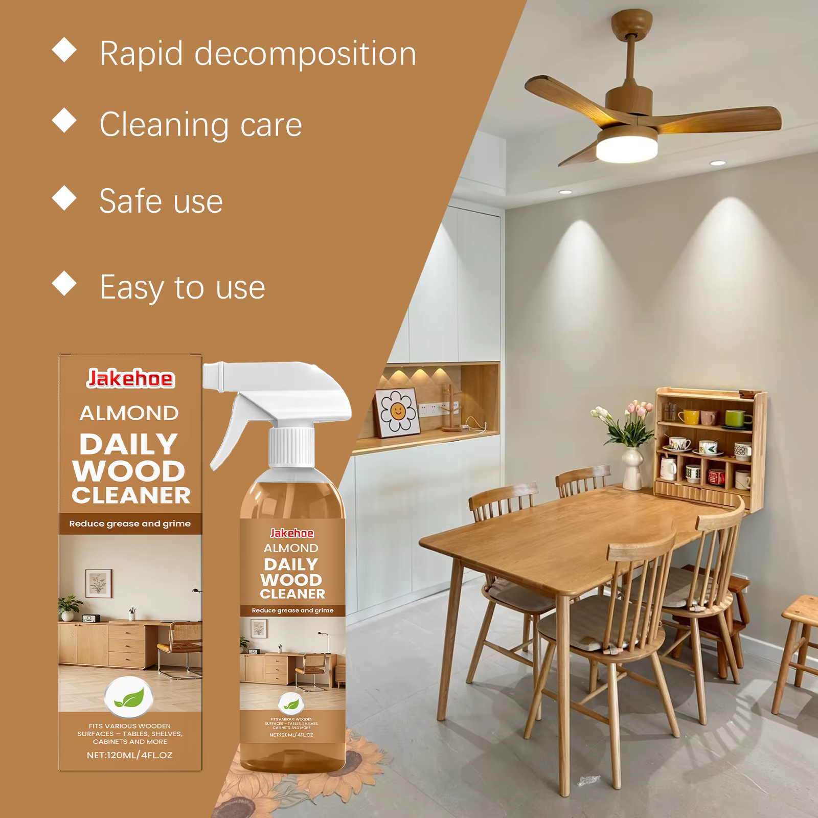 Nettoyant pour meubles en spray, polissage doux pour le bois, solution d'entretien du bois, nettoyage en profondeur efficace, détachant, outil de nettoyage domestique