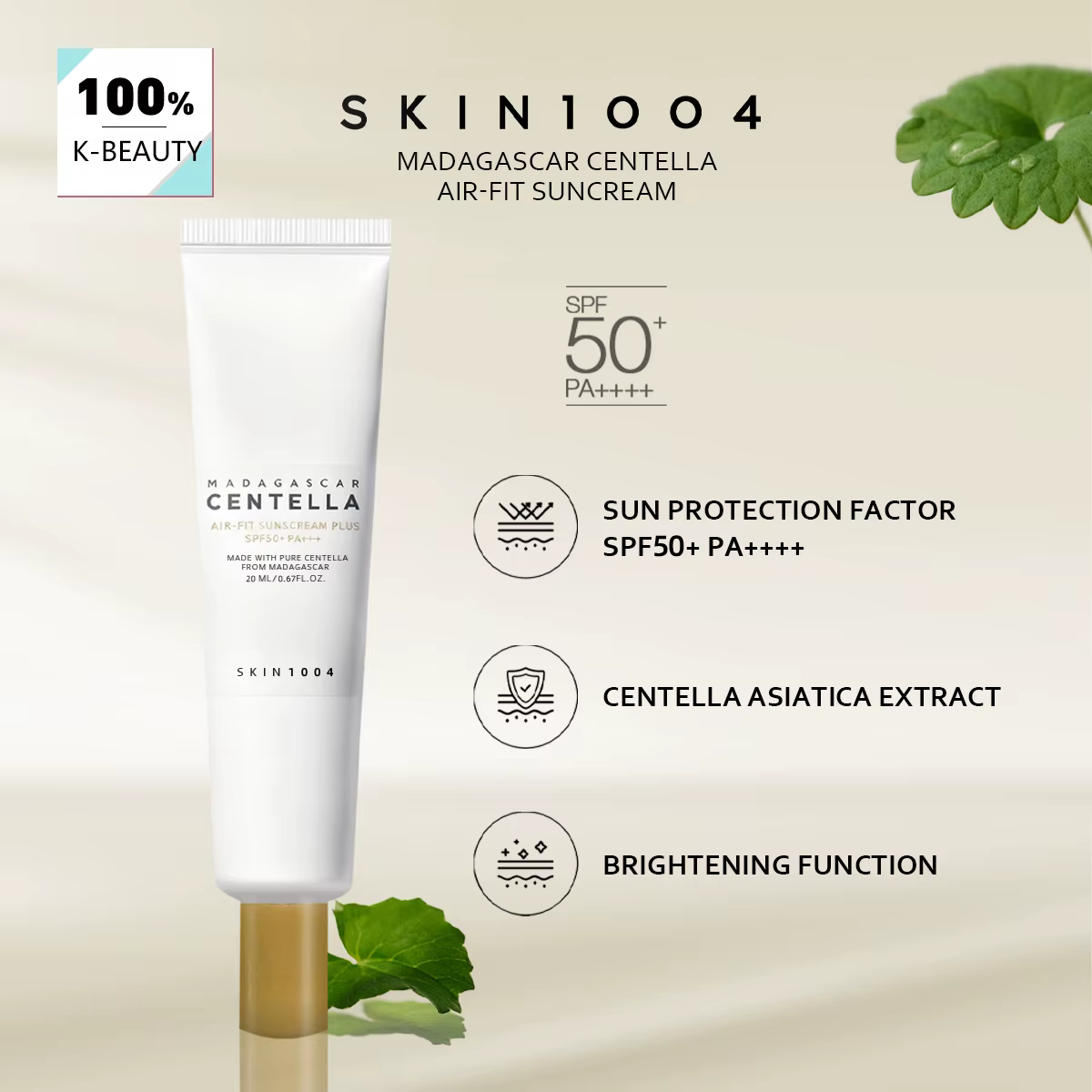 Madagascar Centella crème solaire à ajustement aérien 20 ml