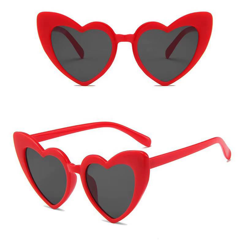 Lunettes de soleil en forme de cœur pour hommes et femmes, lunettes de soleil œil de chat, marque rétro, amour, noir, blanc, ombré UV400