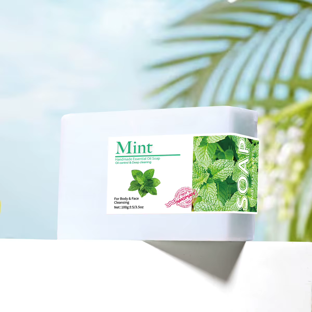 Savon nettoyant aux huiles essentielles de menthe