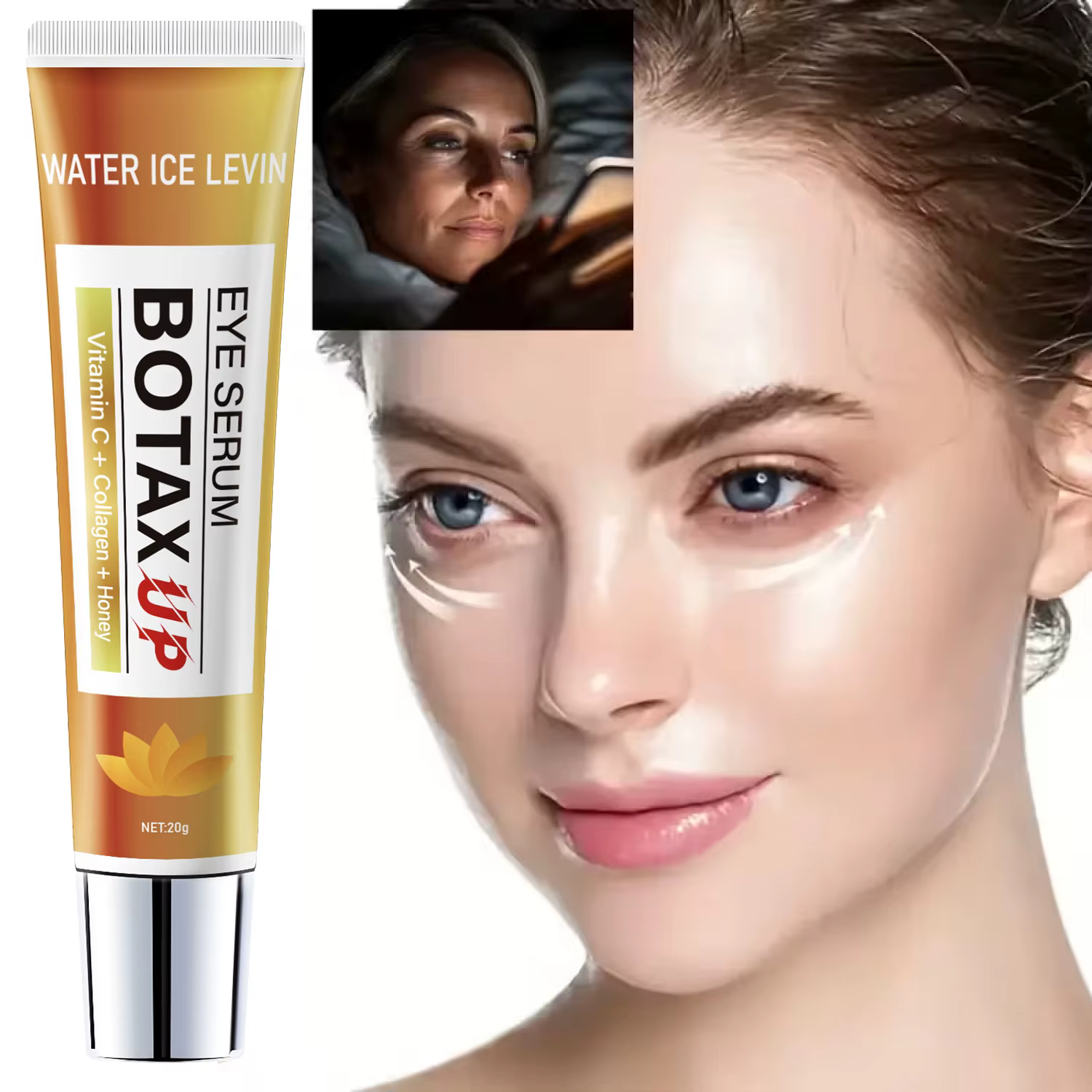 Crème pour les yeux au venin d'abeille et à la caféine pour les cernes et les poches