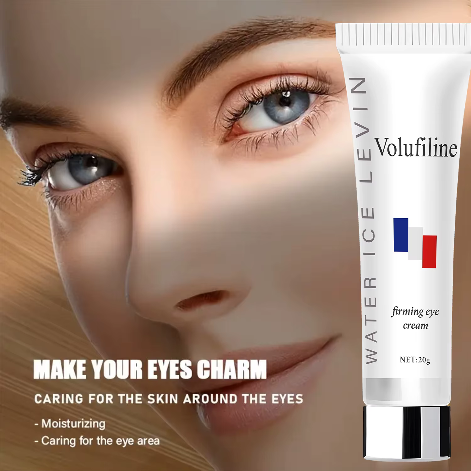 Crème pour les yeux Volufiline à l'acide hyaluronique et au rétinol - Formule hydratante et anti-âge pour une peau