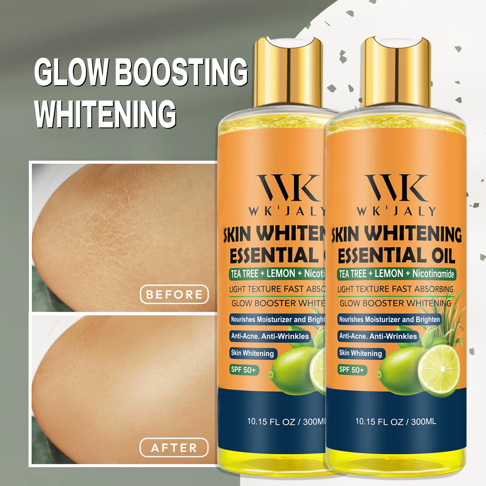 Huile pour le corps éclaircissante à la niacinamide WK JALY pour tous les types de peau