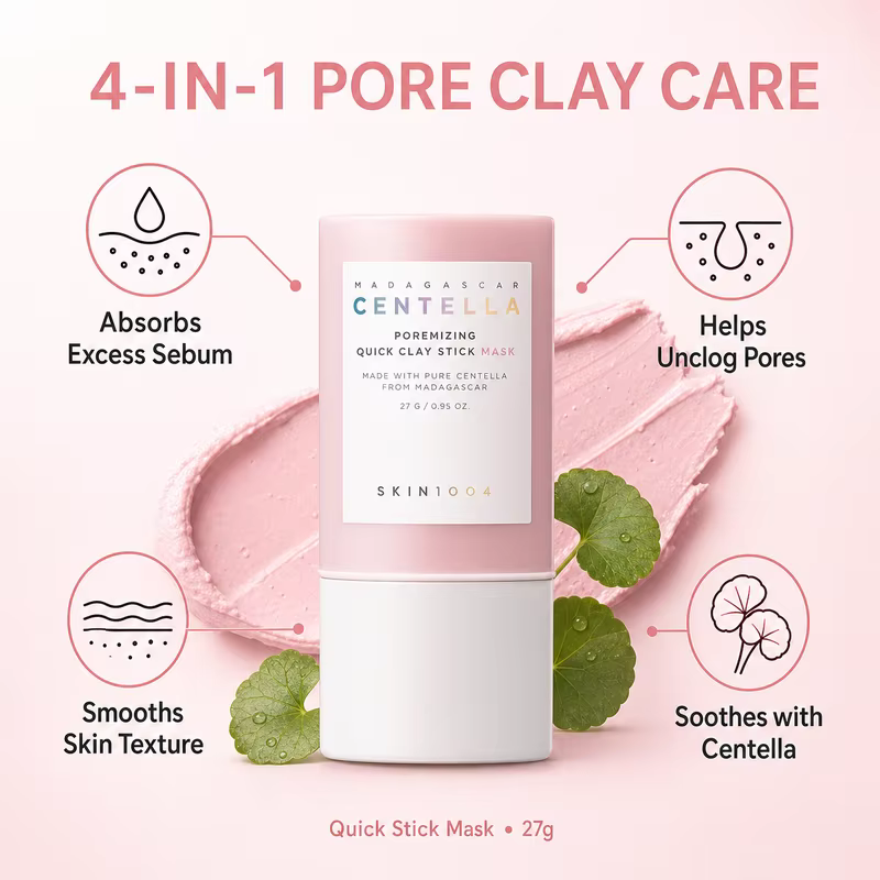Masque en stick à l'argile Centella Poremizing pour soins de la peau coréens