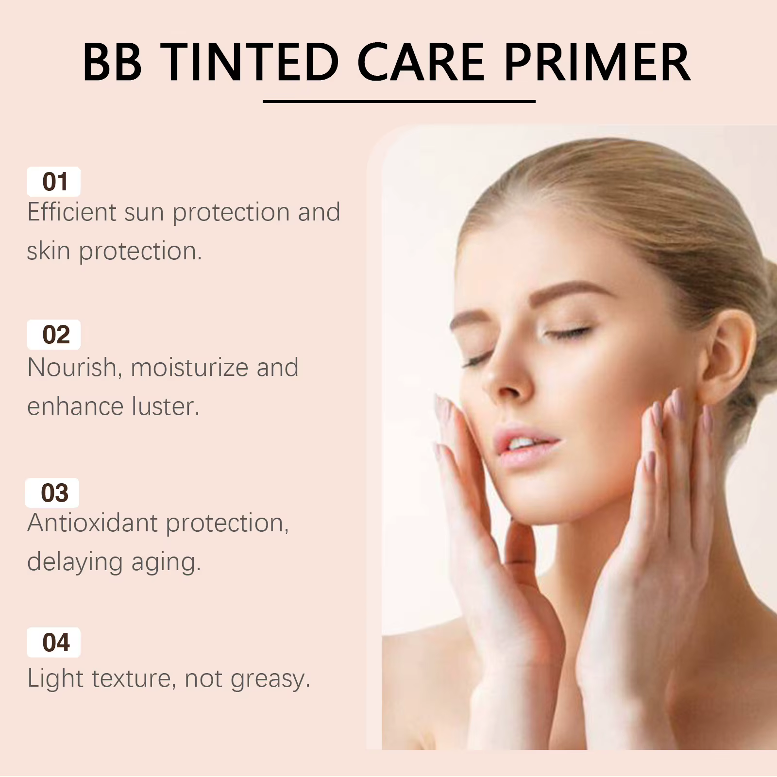 Crème BB Solaire Anti-Brûlures Apaisante Rougeurs Équilibrante Anti-Sébum Dissimule les Imperfections du Visage Renforce la Barrière Cutanée Correcteur Portable