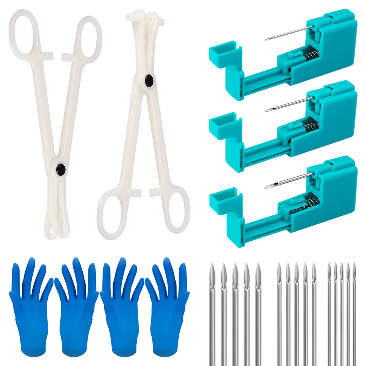 Kit d'outils de perçage corporel pour hommes et femmes, odorde perçage corporel facile à utiliser, bijoux de piercing au nombril, Jules, langue antarctique, cartilage, blogueur d'yeux