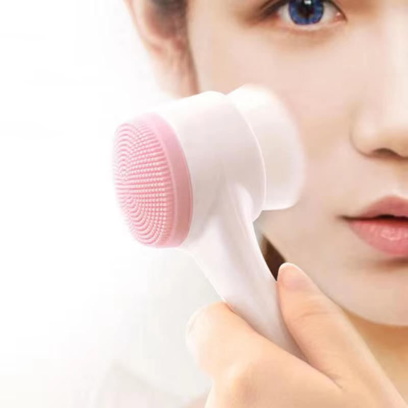 Brosse nettoyante faciale 3D double face en silicone souple