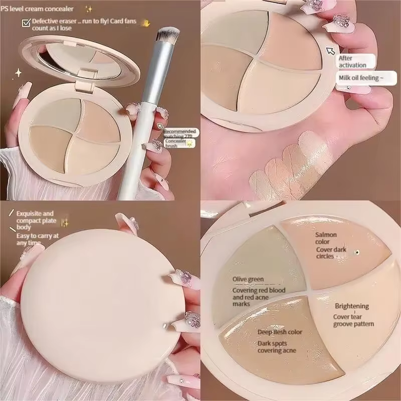 Crème anti-cernes hydratante quatre couleurs pour cernes
