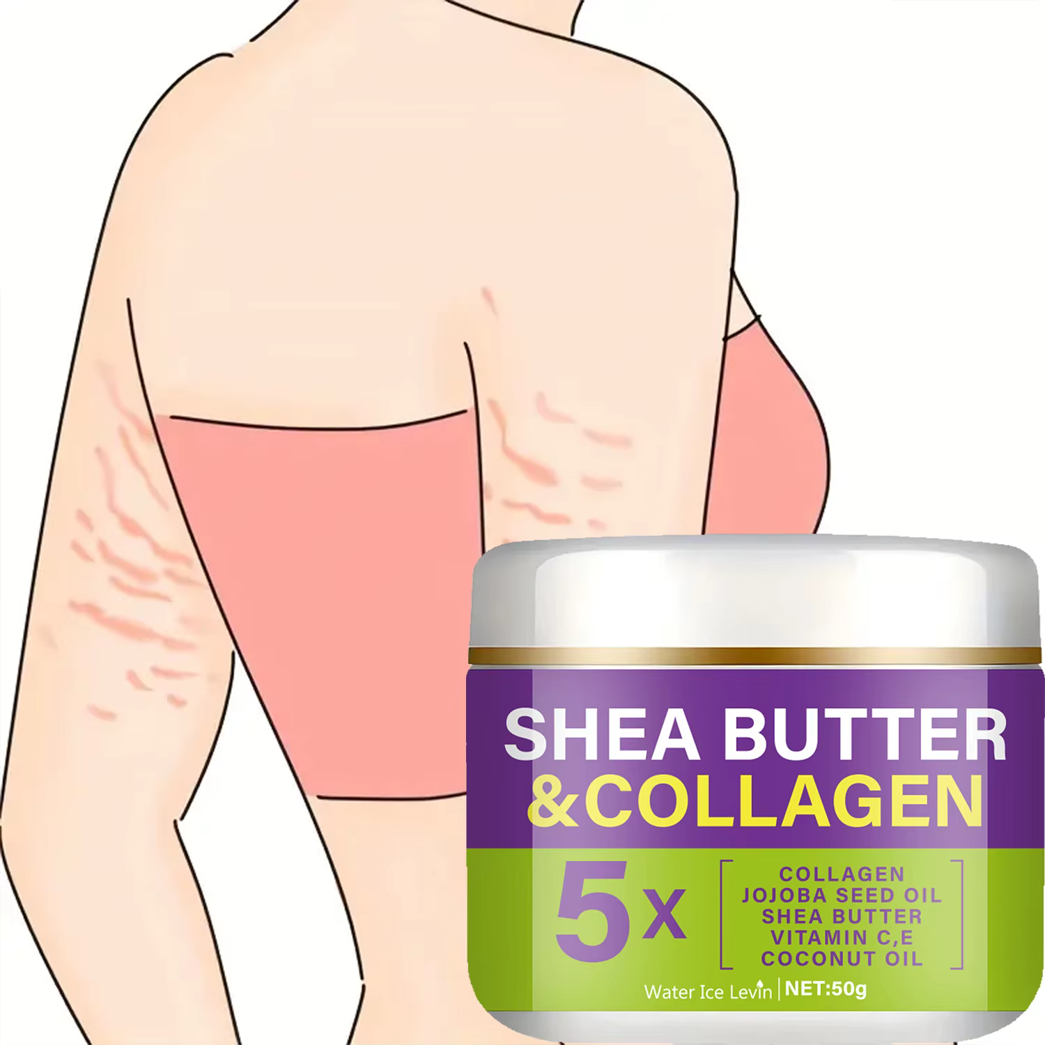 Crème Nourrissante au Beurre de Karité & Collagène | Complexe Lipidique Végétal | Nutrition Intense + Éclat Naturel