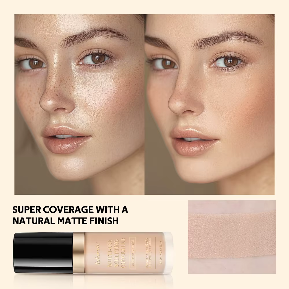Fond de teint correcteur crème multi-usage sans huile longue durée couverture hydratante Contour surbrillance et retouche maquillage pour le visage