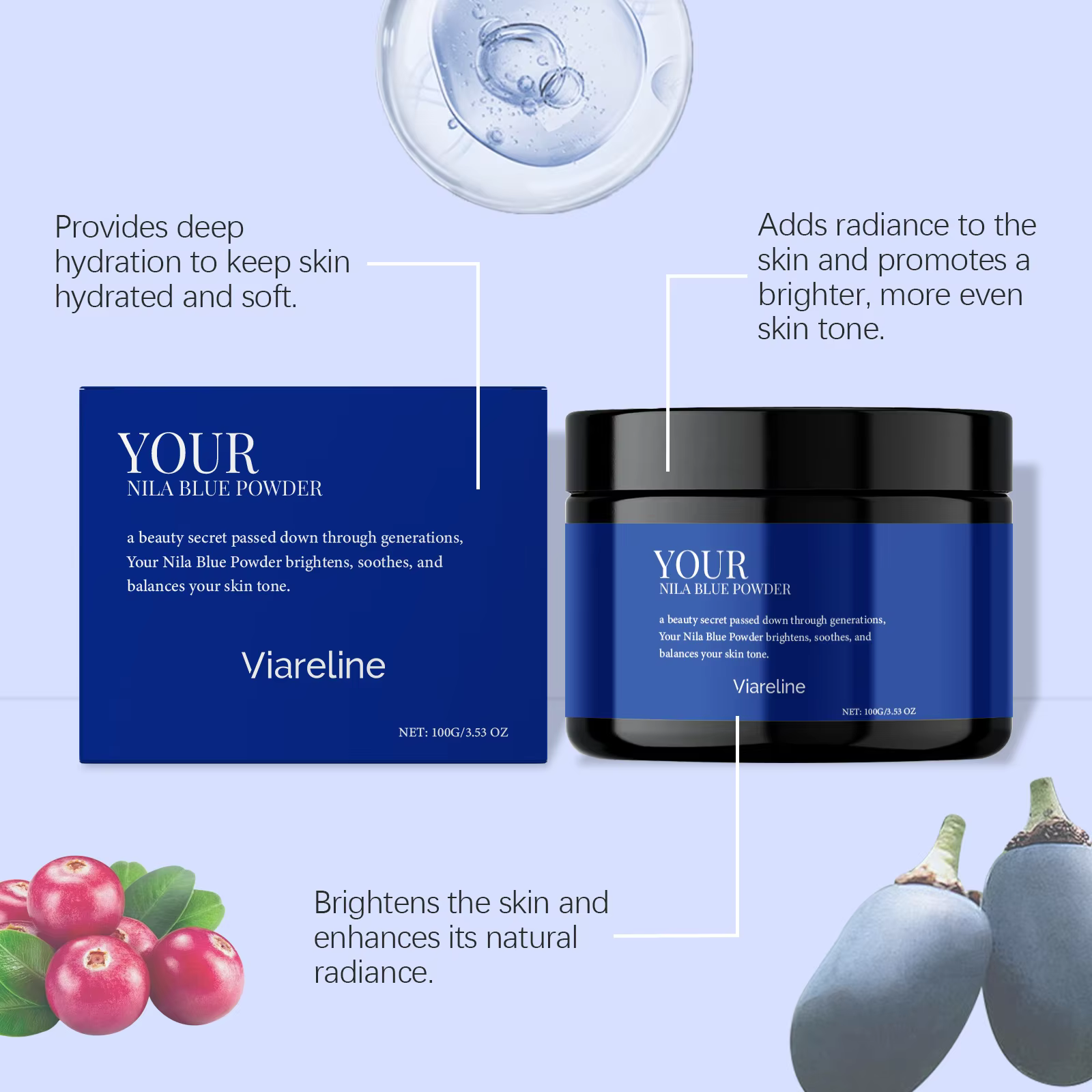 Masque facial hydratant en poudre