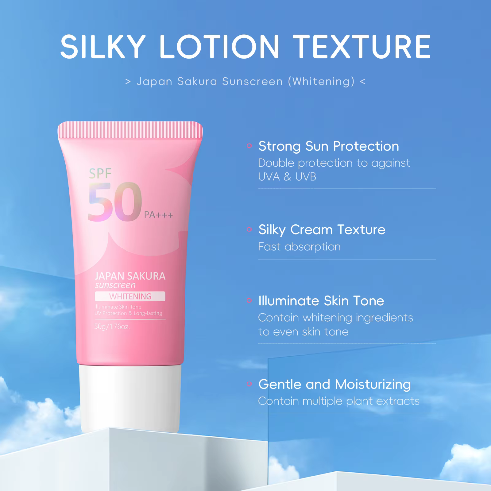 LAIKOU japon Sakura visage crème solaire radiante UV rayons Protection SPF50 PA +++