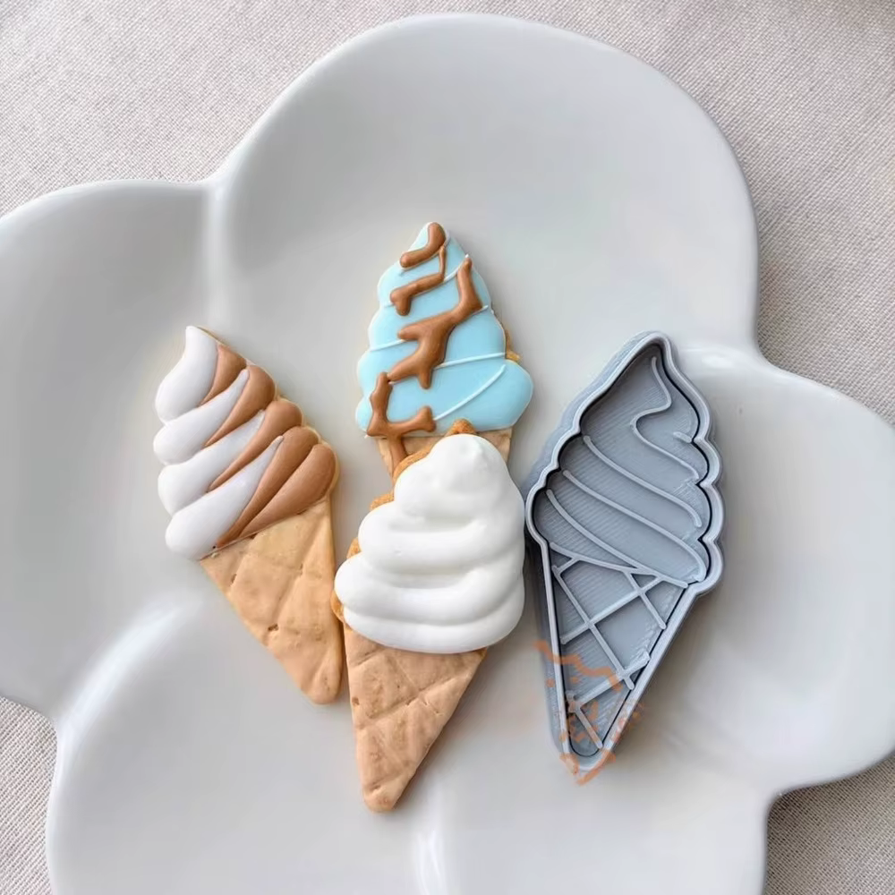 Moule à biscuits en forme de cône de crème glacée, cône de crème glacée, chocolat, Fondant, gâteau, Dessert, outils de fabrication de cadeaux