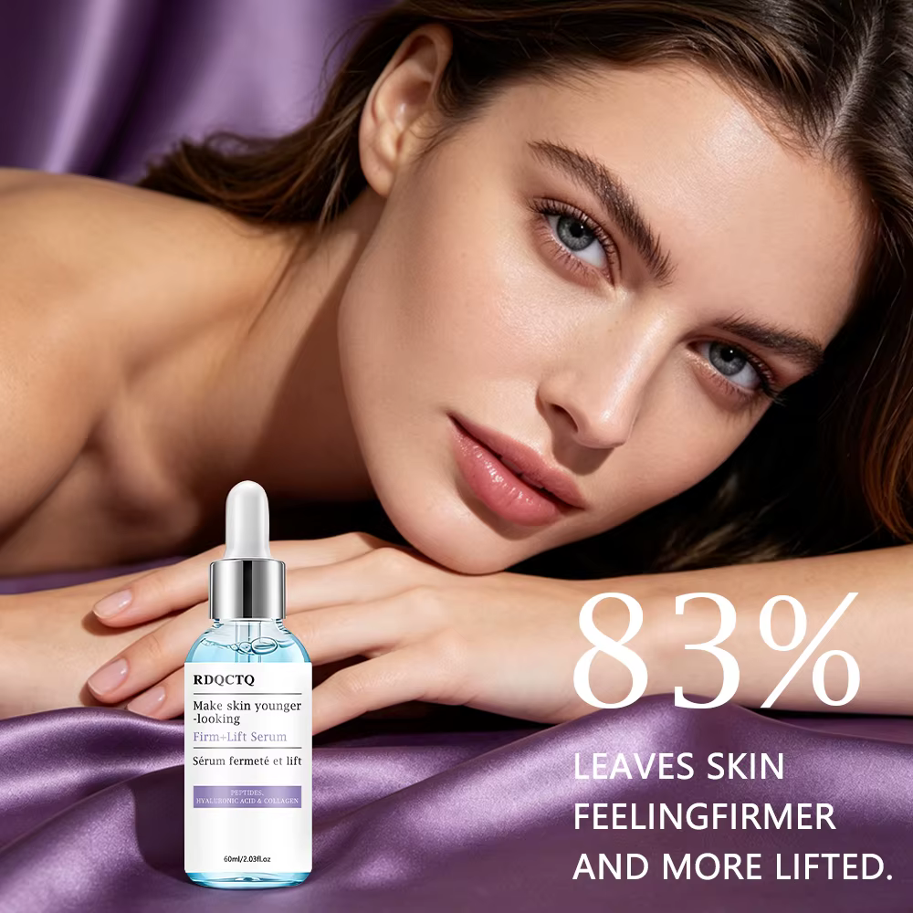 Sérum pour le visage avec peptides, acide hyaluronique, collagène, traitement hydratant pour le visage, pour une texture de peau lisse et une amélioration de l'élasticité