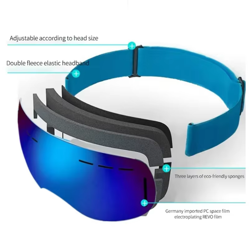 Lunettes de Ski lunettes de Sports de neige d'hiver Double couche Anti-buée lunettes de Snowboard de neige en plein air pour hommes femmes masque de Ski de Protection