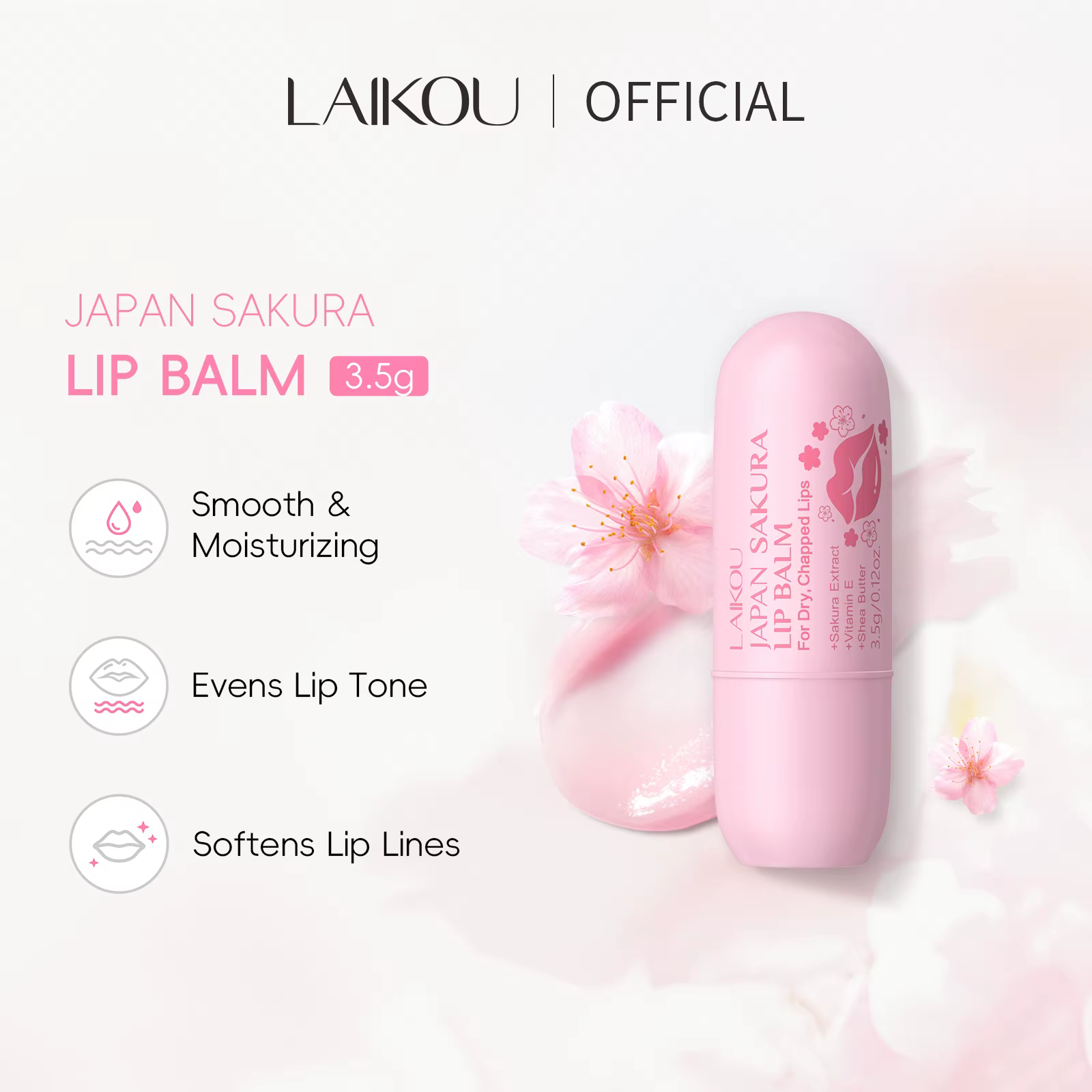 LAIKOU japon Sakura baume à lèvres hydratant repulpant traitement doux radieux soin