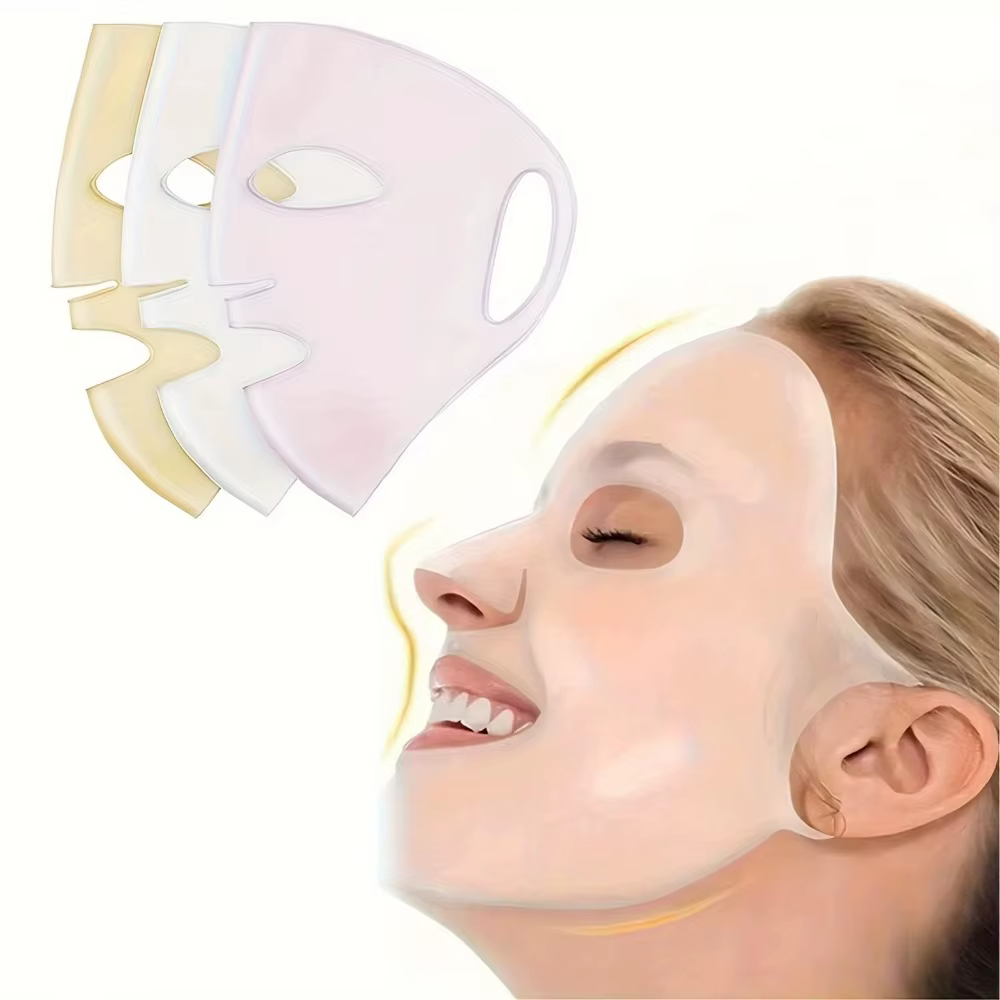 Masque facial hydratant en silicone 3D, outil de visage raffermissant