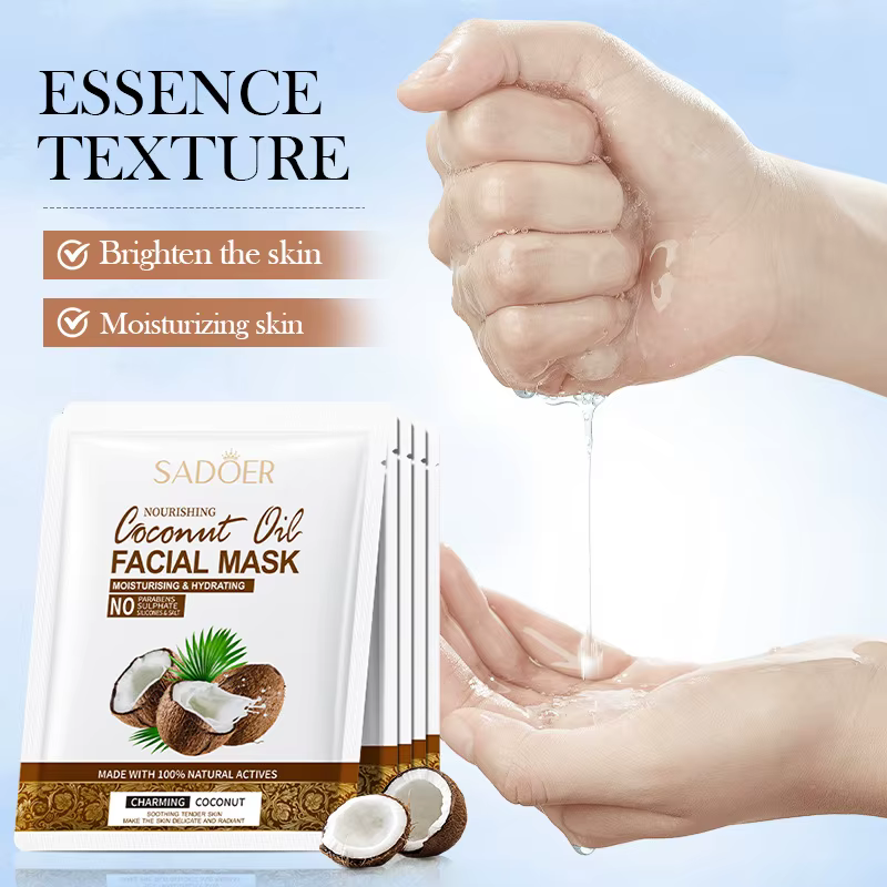 5 pièces SADOER noix de coco masque Facial soin du visage hydratant raffermissant