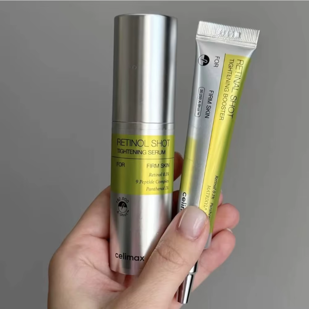 Celimax Retinol Shot Sérum Booster Raffermissant au Rétinal et Panthénol Crème Originale Anti-rides Anti-âge Pores VITA-A Set