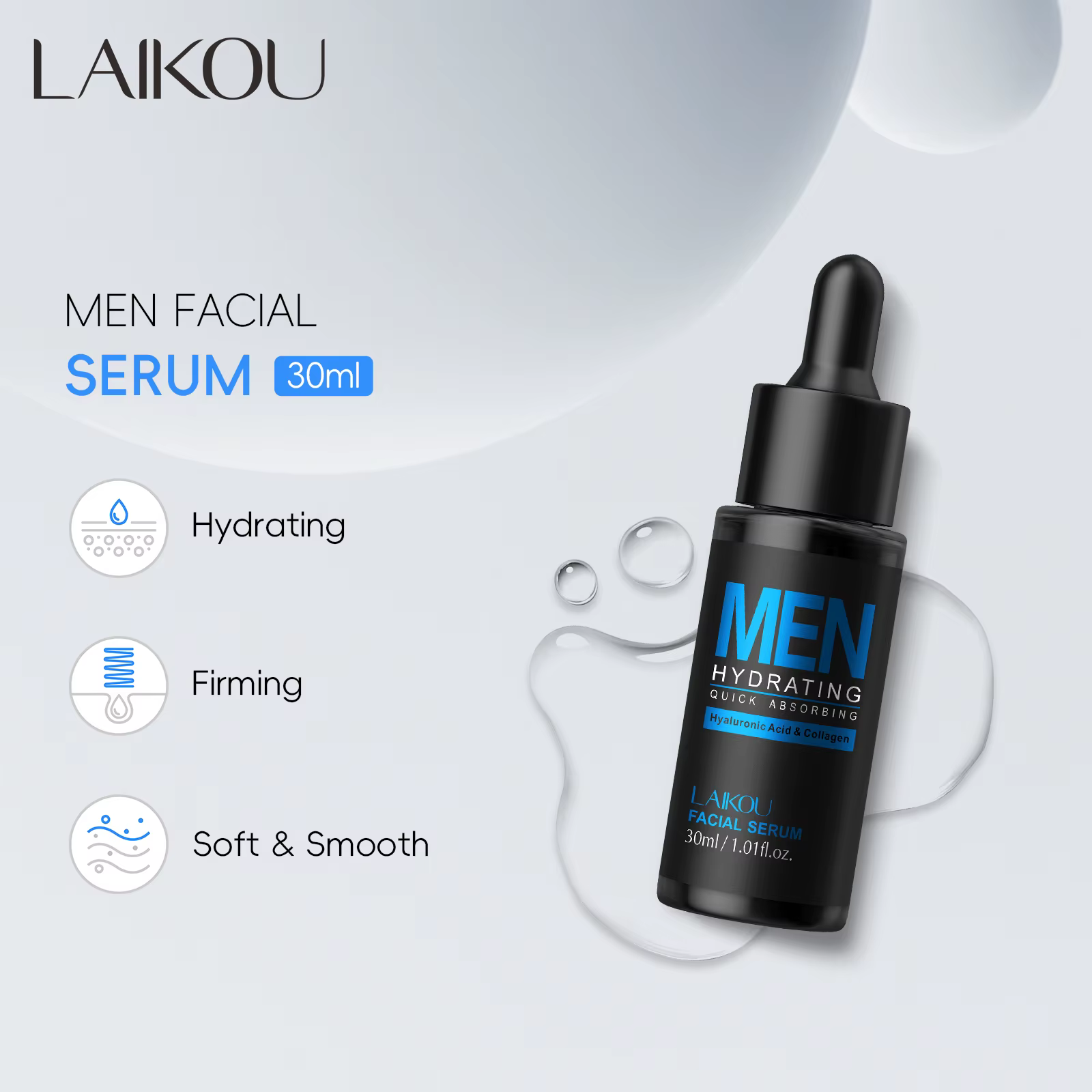 Sérum facial hydratant et raffermissant LAIKOU pour hommes 30 ml
