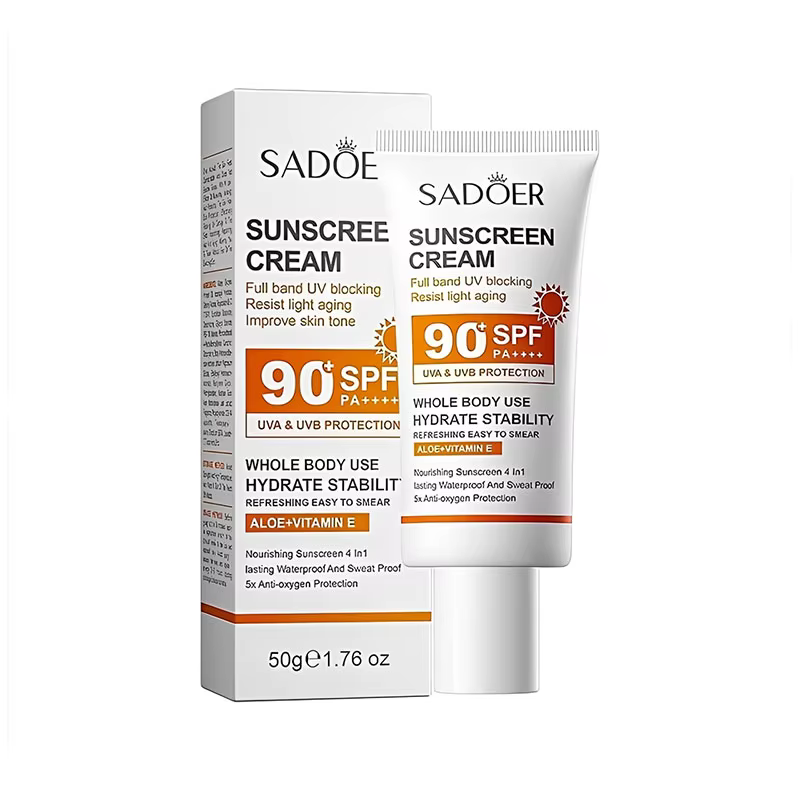 Crème solaire SPF 90+ PA++++, crème solaire légère quotidienne pour le visage et le corps, crème solaire pour la plage, le jogging, les sports de plein air