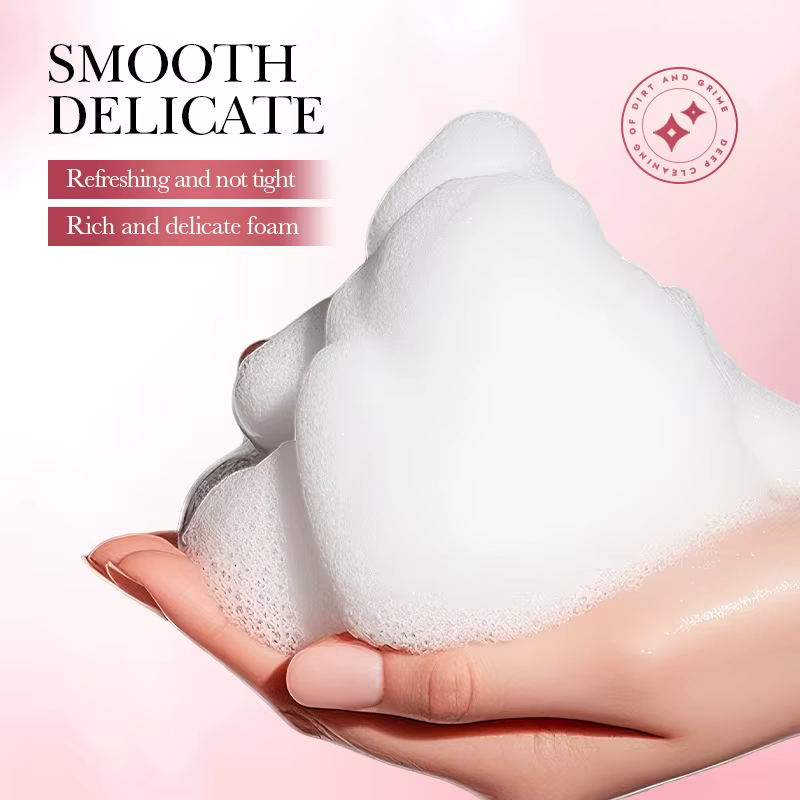 SADOER Nettoyant Visage Rose à l'Aloe Hydratant Nettoyage en Profondeur Anti-âge Apaisant Mousse Nettoyante Soin de la Peau