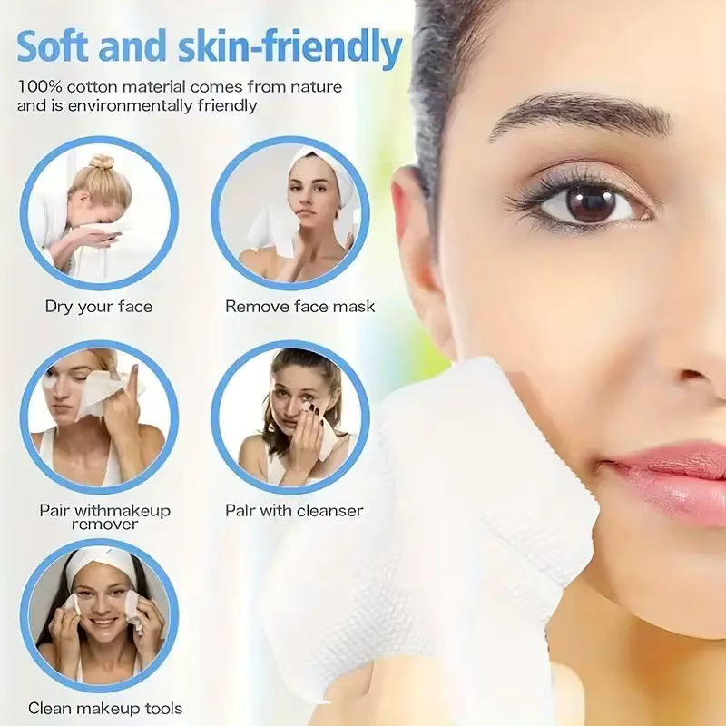 100 lingettes nettoyantes pour le visage ultra douces