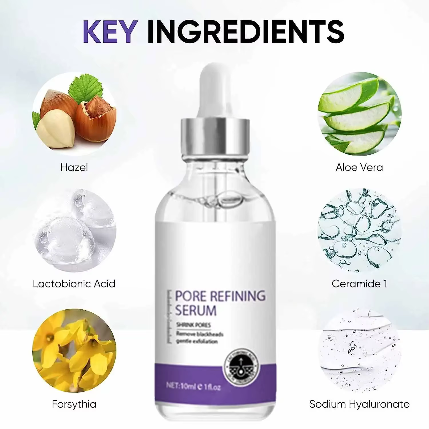 Sérum Réducteur de Pores Visage – Atténue les Pores Dilatés