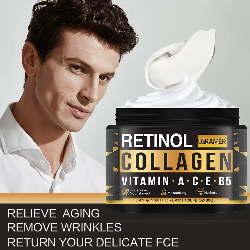 Crème pour le visage au collagène rétinol pour hommes